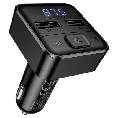 АЗП FM модулятор Borofone BC63 Selecto QC3.0 (2USB-A) Black