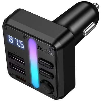 АЗП FM модулятор Hoco E89 Libre 45W (1USB-A/1C) Black