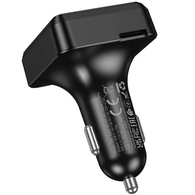 АЗП FM модулятор Hoco E89 Libre 45W (1USB-A/1C) Black
