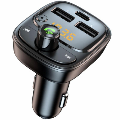 АЗП FM модулятор Amaya ACC-T02 PD30W (2USB-A/1C) Black