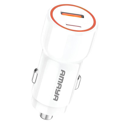 АЗП Amaya ACC-04 PD22.5W+QC3.0 total 37.5W (1USB-A/1C) White
