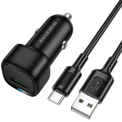 АЗП Borofone BZ34 Cloud QC3.0 (1USB-A) + кабель USB to Type-C Black