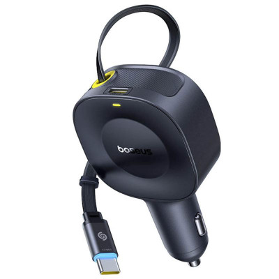 АЗП Baseus PrimeTrip VR2 30W with retractable cable (2USB-C) (C0206401) Cosmic Black АЗП Baseus PrimeTrip VR2 30W with retractable cable (2USB-C) (C0206401) Cosmic Black