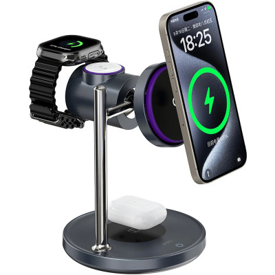 БЗП WIWU Wi-W041 Space Qi2 3 in 1 wireless charger Black БЗП WIWU Wi-W041 Space Qi2 3 in 1 wireless charger Black