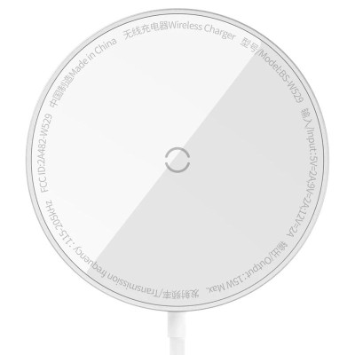 БЗП Baseus Simple Mini3 Magnetic Wireless Charger 15W (CCJJ0400) Silver