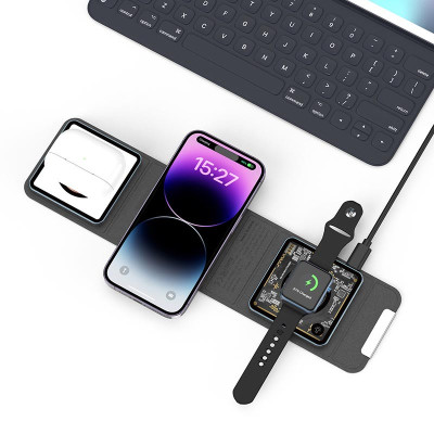 БЗП WIWU Wi-W001 3 in 1 wireless charger Black БЗП WIWU Wi-W001 3 in 1 wireless charger Black
