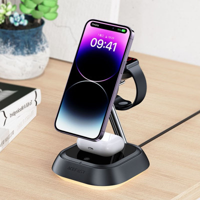 БЗП Acefast E16 desktop 3-in-1 Black