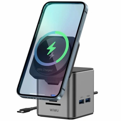 БЗП + HUB WIWU Wi-W025 Cube 9in1 USB-C Gray