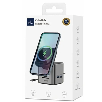 БЗП + HUB WIWU Wi-W025 Cube 9in1 USB-C Gray