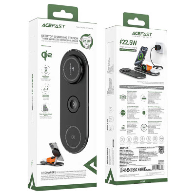 БЗП Acefast E19 Qi2 desktop 3-in-1 Black БЗП Acefast E19 Qi2 desktop 3-in-1 Black