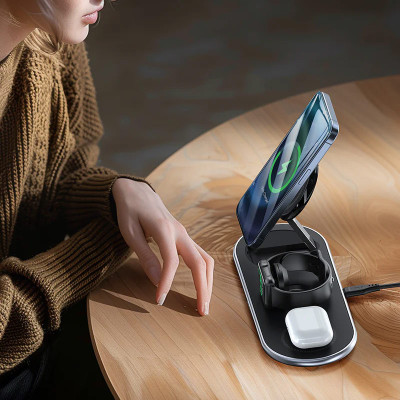 БЗП Acefast E19 Qi2 desktop 3-in-1 Black БЗП Acefast E19 Qi2 desktop 3-in-1 Black