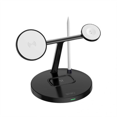 БЗП WIWU Wi-W032 Magnetic 4 in 1 Cableless Charger Black БЗП WIWU Wi-W032 Magnetic 4 in 1 Cableless Charger Black
