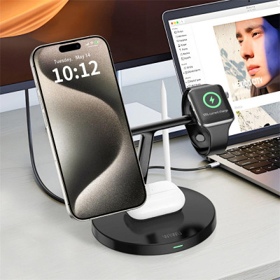 БЗП WIWU Wi-W032 Magnetic 4 in 1 Cableless Charger Black БЗП WIWU Wi-W032 Magnetic 4 in 1 Cableless Charger Black