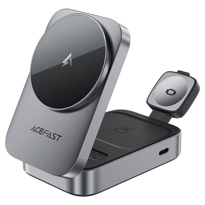 БЗП Acefast E22 desktop 3in1 15W Metal gray