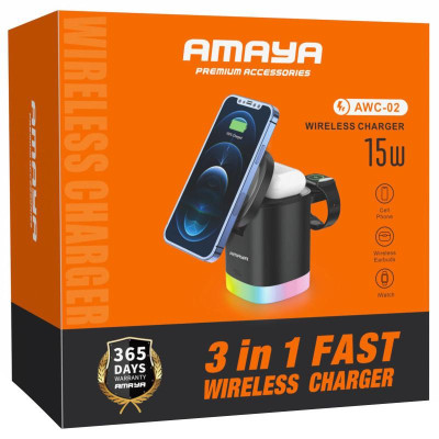 БЗП Amaya AWC-02 3-in-1 15W Black БЗП Amaya AWC-02 3-in-1 15W Black