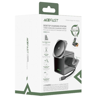 БЗП Acefast E34 desktop 3in1 15W Gray БЗП Acefast E34 desktop 3in1 15W Gray