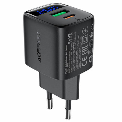 МЗП Acefast A114 PD25W GaN (1USB-A/1C) Black