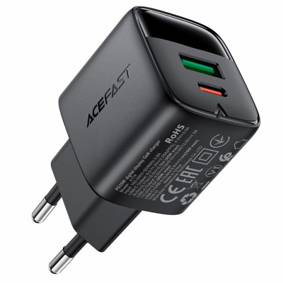 МЗП Acefast A114 PD25W GaN (1USB-A/1C) Black