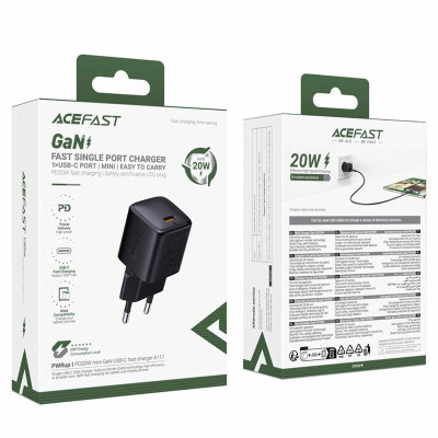 МЗП Acefast A117 mini PD20W GaN (1USB-C) Black МЗП Acefast A117 mini PD20W GaN (1USB-C) Black