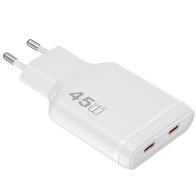 МЗП WIWU G034 Essen PD45W GaN (2USB-C) White МЗП WIWU G034 Essen PD45W GaN (2USB-C) White