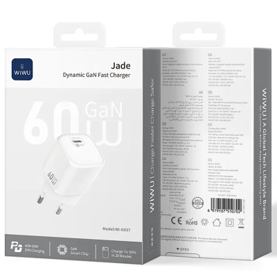 МЗП WIWU G037 Jelly PD60W GaN (1USB-C) White МЗП WIWU G037 Jelly PD60W GaN (1USB-C) White