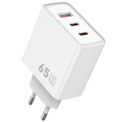 МЗП WIWU G005 Essen PD65W+QC3.0 GaN (1USB-A/2C) White