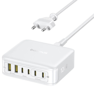 МЗП Baseus EnerFill FH21 PD120W+QC3.0 6in1 (2USB-A/4C) (E0120T) Moon White
