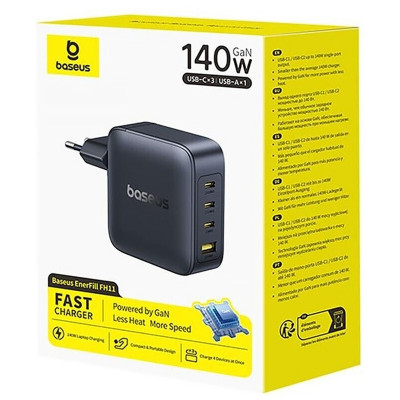 МЗП Baseus EnerFill FH11 PD140W+QC3.0 (1USB-A/3C) (E0121J) Cosmic Black МЗП Baseus EnerFill FH11 PD140W+QC3.0 (1USB-A/3C) (E0121J) Cosmic Black