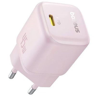 МЗП Baseus PicoGo GaN Fast Charger 45W (1USB-C) (P10176800) Baby Pink МЗП Baseus PicoGo GaN Fast Charger 45W (1USB-C) (P10176800) Baby Pink