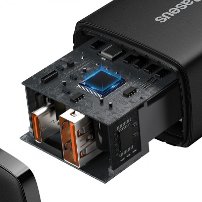 МЗП Baseus Compact Quick Charger 20W QC+PD (1USB-A/1C) (CCXJ-B) Black