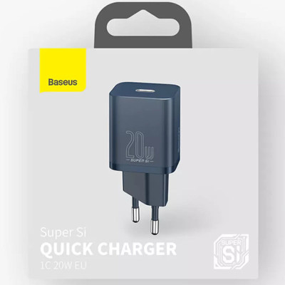 МЗП Baseus Super Si Quick Charger 20W (1USB-C) (CCSUP-B) Синій МЗП Baseus Super Si Quick Charger 20W (1USB-C) (CCSUP-B) Синій