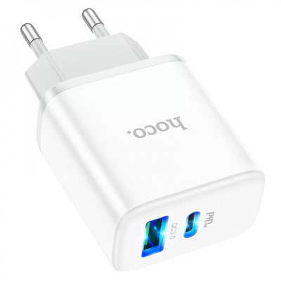 МЗП Hoco C105A Stage PD20W+QC3.0 (1USB-A/1C) White