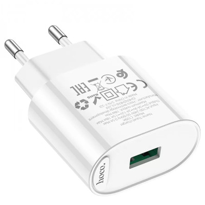 МЗП Hoco C109A Fighter QC3.0 18W (1USB-A) White МЗП Hoco C109A Fighter QC3.0 18W (1USB-A) White