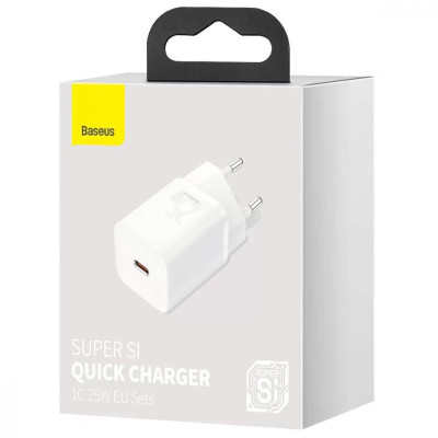 МЗП Baseus Super Si Quick Charger 25W (1USB-C) (CCSP) Білий МЗП Baseus Super Si Quick Charger 25W (1USB-C) (CCSP) Білий
