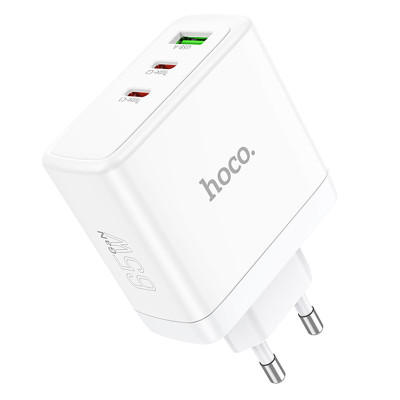 МЗП Hoco N30 Glory PD65W+QC3.0 (1USB-A/2C) White
