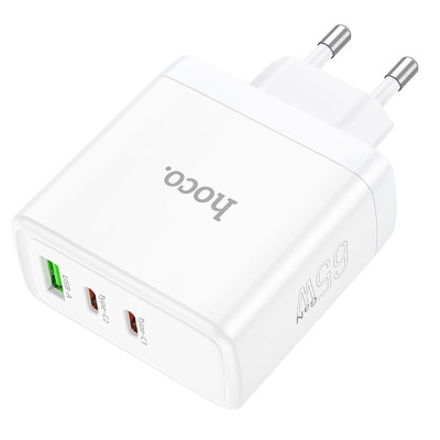 МЗП Hoco N30 Glory PD65W+QC3.0 (1USB-A/2C) White