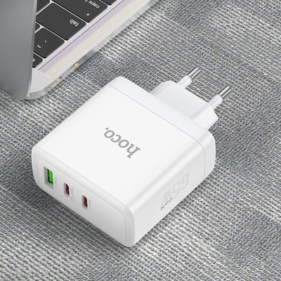 МЗП Hoco N30 Glory PD65W+QC3.0 (1USB-A/2C) White