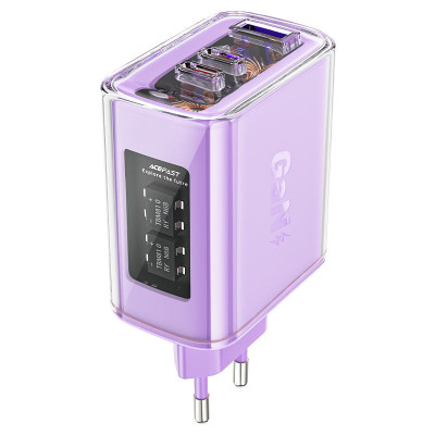 МЗП Acefast A45 Exploration series PD65W GaN (1USB-A/2C) Purple alfalfa
