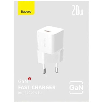 МЗП Baseus GaN5 Fast Charger (mini) PD20W (1USB-C) (CCGN05010) White МЗП Baseus GaN5 Fast Charger (mini) PD20W (1USB-C) (CCGN05010) White