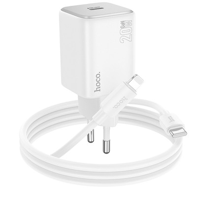 МЗП Hoco N40 Mighty PD20W (1USB-C) + кабель Type-C to Lightning White