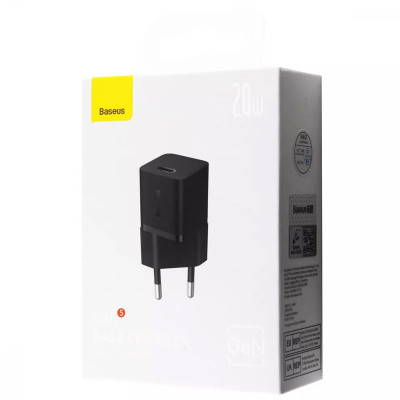 МЗП Baseus GaN5 Fast Charger (mini) PD20W (1USB-C) (CCGN05010) Black МЗП Baseus GaN5 Fast Charger (mini) PD20W (1USB-C) (CCGN05010) Black
