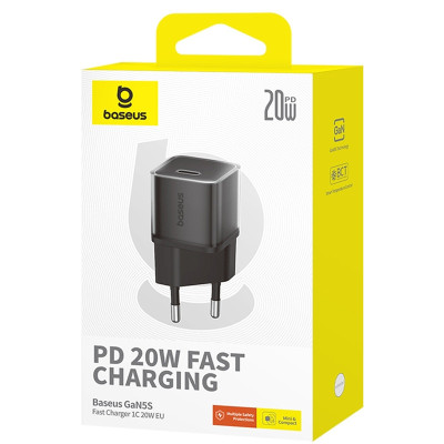 МЗП Baseus GaN5S OS 20W (1USB-C) (P10162503) Cluster Black