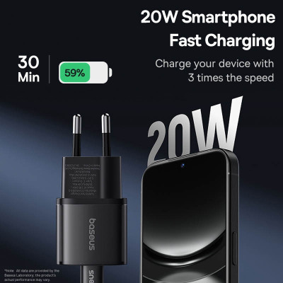 МЗП Baseus GaN5S OS 20W (1USB-C) (P10162503) Cluster Black