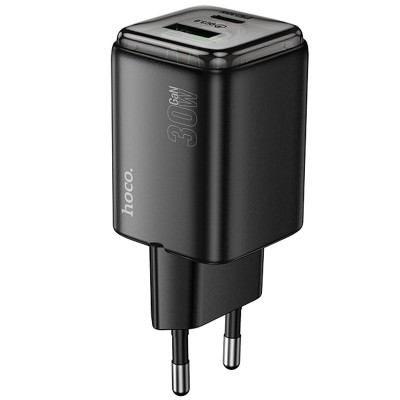 МЗП Hoco N53 Monsoon PD30W+QC3.0 (1USB-A/1C) Black МЗП Hoco N53 Monsoon PD30W+QC3.0 (1USB-A/1C) Black