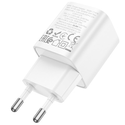МЗП Hoco C147A PD20W+QC3.0 (1USB-A/1C) White