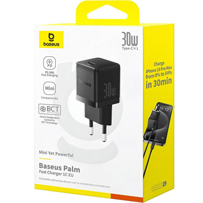 МЗП Baseus Palm Fast Charger 30W (1USB-C) (P10111605113-00) Cluster Black