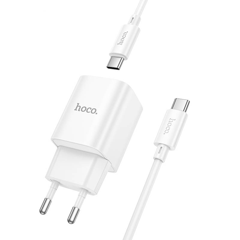 МЗП Hoco C149A Charm PD30W+QC3.0 (1USB-A/1C) + кабель Type-C to Type-C White