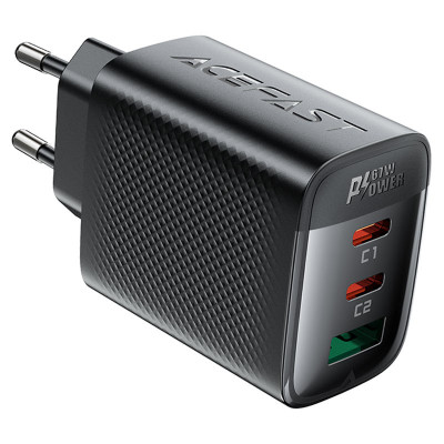МЗП Acefast A108 GaN PD67W (1USB-A/2C) Black МЗП Acefast A108 GaN PD67W (1USB-A/2C) Black