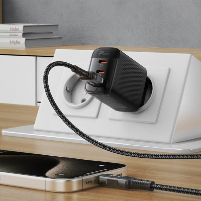 МЗП Acefast A108 GaN PD67W (1USB-A/2C) Black МЗП Acefast A108 GaN PD67W (1USB-A/2C) Black