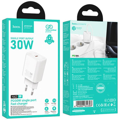 МЗП Hoco N62 Gentle PD30W (1USB-C) White